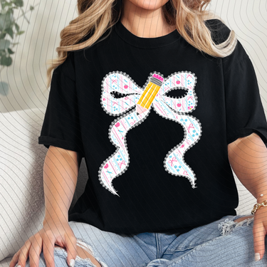 Coquette Bow w/ Pencil T-Shirt *Back to School Sale*